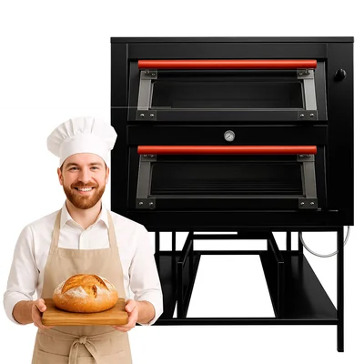 Horno Industrial de Gas LP con 4 Charolas y 3 Quemadores Tipo Flauta, Negro, Bluelander