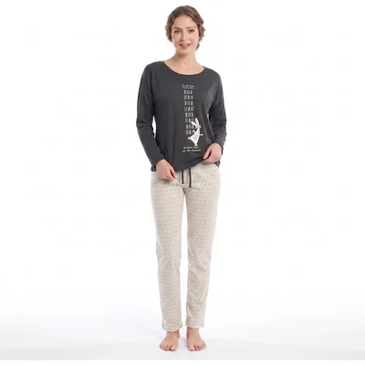 Pijama Manga 3/4 Y Pantalón Conejo Sho Shi para Mujer