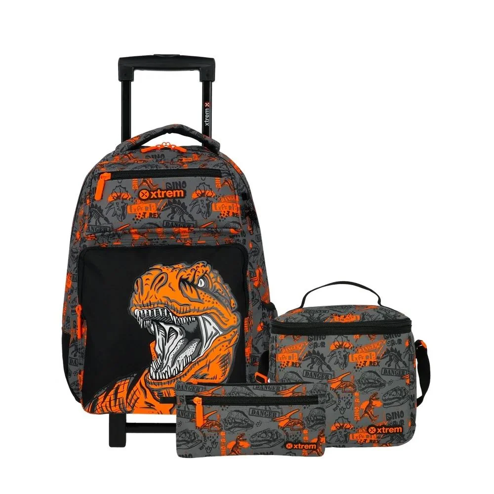 MOCHILA XTREM TROLLEY RUNPACK 6XT ORANGE DINO