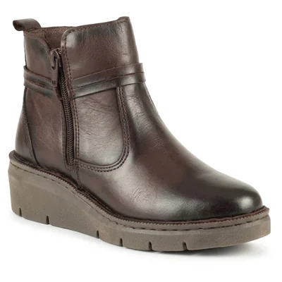 Botín Casual Lobo Solo Con Plataforma 5103 Burgundy Mujer