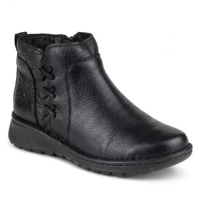 Botin Negro Mujer Casual Lobo Solo De Piel 5957 Con Cierre