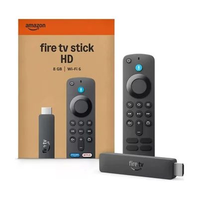 Fire TV Stick HD 8GB, Wi Fi 6, Control Remoto por Voz, Color Negro, Amazon
