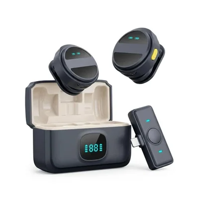 Micrófono Inalámbrico Doble IQ Tech VCR03-79 Negro