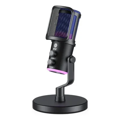 Micrófono Condensador JYX U120 USB-C RGB para Streaming y Gaming, Color Negro