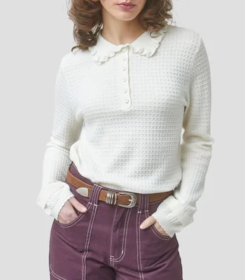 Blusa lisa con manga larga Mujer