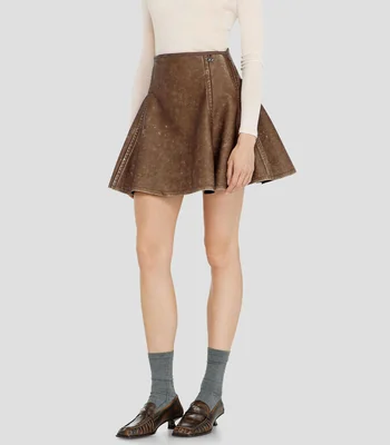 Falda mini deslavada Mujer