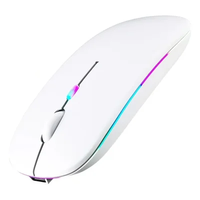 Mouse Inalambrico Portatil Recargable Ratón Silencioso 2.4g. Color Blanco
