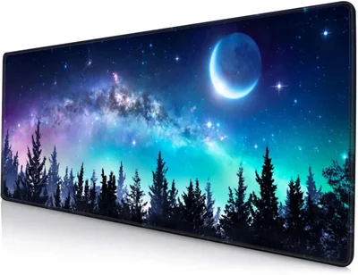 Alfombrilla para ratón SANWUMIAN 80 × 30 cm con bordes cosidos – Tema Galaxia