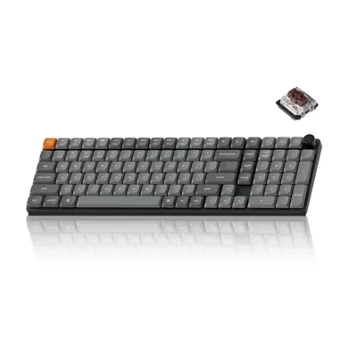 Teclado mecánico inalámbrico Keychron K17 Max 96% RGB con interruptores marrones Gateron