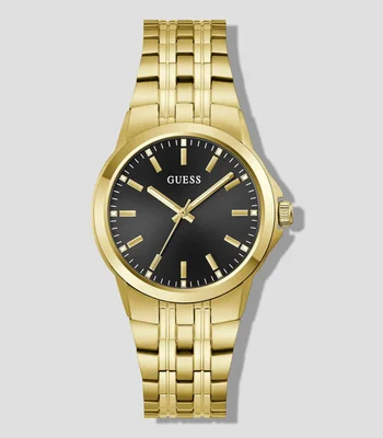 Reloj para Hombre de Vestir Negro, Dorado