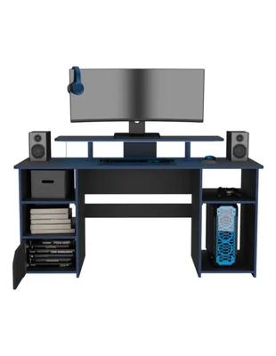 Escritorio Gamer Excelsior Trollino Wengue y Luz Led Azul