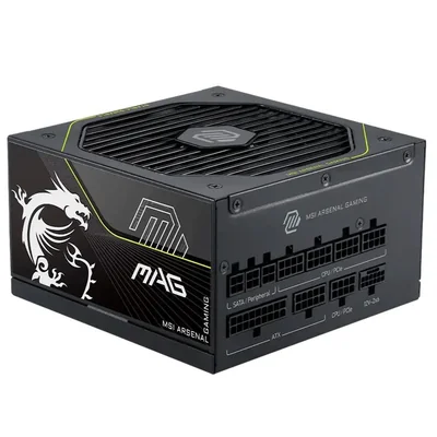 Fuente de poder gamer 1200w msi mag a1200pls 80 plus platino