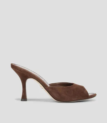 Sandalias con tacón alto y delgado Jeanie Heeled Mule Mujer