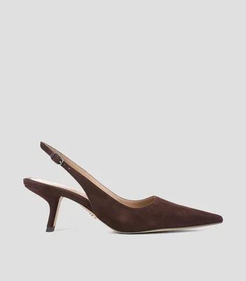 Zapatillas cafés tacón de aguja Mujer