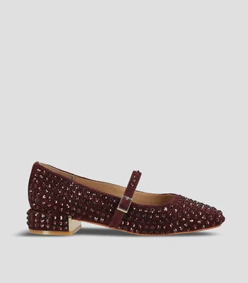 Zapatillas con tacón bajo cuadrado Mujer
