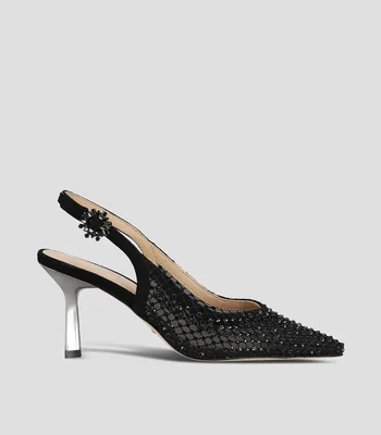 Zapatillas con tacón medio de aguja Mujer