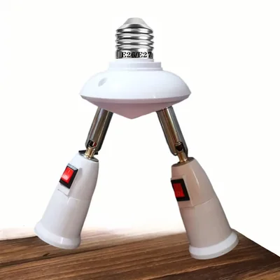 Extensor De Portalámparas Clwhj E26e27 Para 2 Bombillas 120 W Blanco - Venta Internacional.