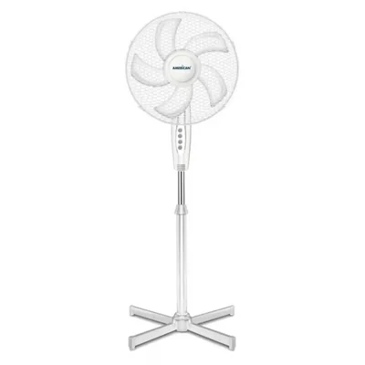 Ventilador pedestal american 16" 3 velocidades blanco