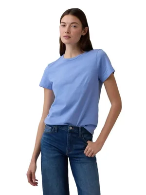 Playera GAP manga corta cuello redondo para mujer Azul