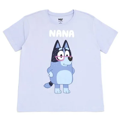 Camiseta azul para mujer Bluey Nana talla XL