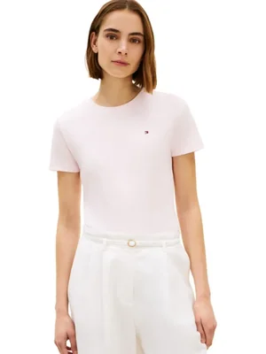 Camiseta Tommy Hilfiger X-Large AIRY Pink con textura acanalada