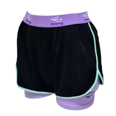 Pantalones cortos acolchados Rawxy talla X-Small negro/morado