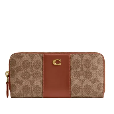Cartera Coach Signature con Cremallera Acorazado Delgada