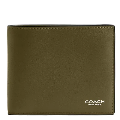 Billetera Coach 3‑en‑1 de cuero natural 10 cm x 9 cm