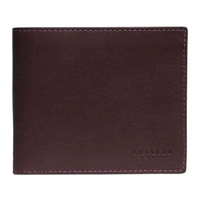 COACH Billetera Slim Billfold en Cuero de Becerro Deportivo Caoba - Talla Única