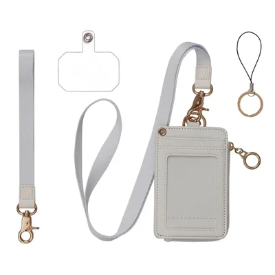 Porta Credenciales MONDO DESIGNS 2‑en‑1 Off White