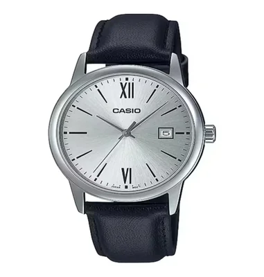 Reloj Casio MTP-V002L-7B3 de Cuero Plateado 38 mm con Fecha