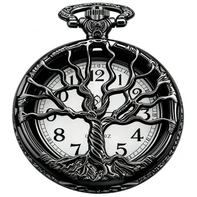 Reloj de bolsillo Tiong 45 cm de cuarzo con cadena Árbol de la Vida