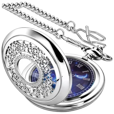 Reloj de bolsillo Tiong con números romanos y movimiento de cuarzo 45 mm
