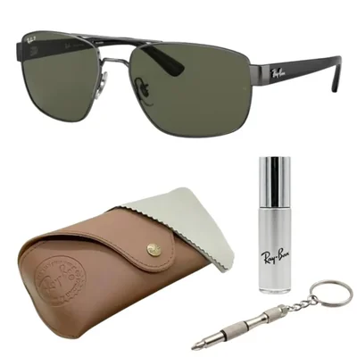 Gafas de sol Ray-Ban RB3663 Cuadrado-Redondo Gris Metal/Verde