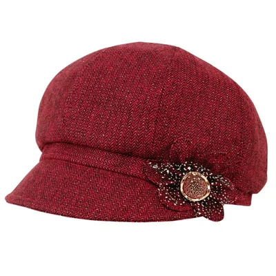 Sombrero Boina Visera Juiterchy 56‑59 cm con Hebilla de Flores