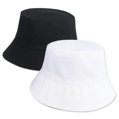 Gorras tipo bucket DASSNANE talla grande (blanco y negro) – Pack de 2