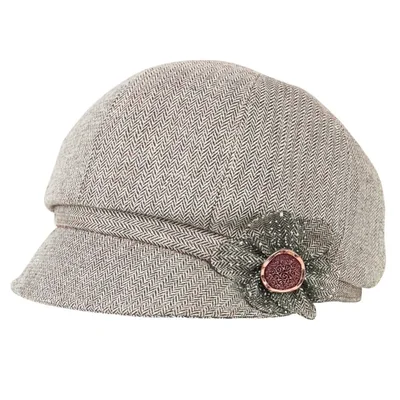 Gorra Juiterchy para Mujer con Visera y Boina 56‑59 cm Hebilla de Flor