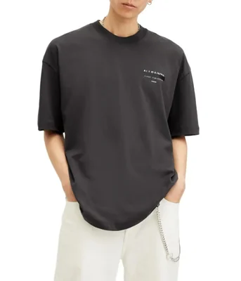 Camiseta para hombre AllSaints Redact Negro Lavado M