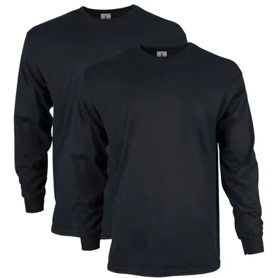 Camiseta Gildan G2400 de manga larga negra pack de 2 talla XL