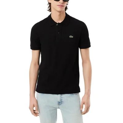 Polo Lacoste L.12.12 Piqué Corte Entallado Negro Talla M