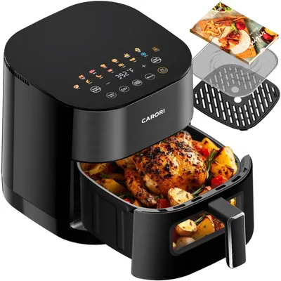 Freidora de Aire Carori 6QT Doble Calor 1700W con Ventana de Visualización