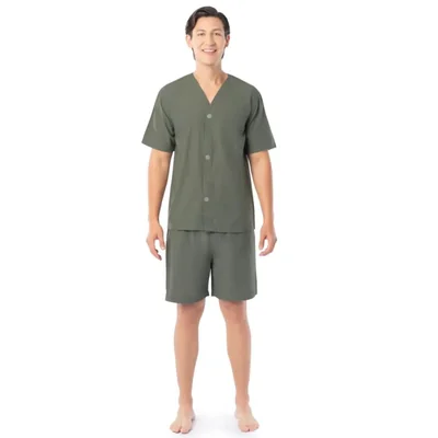 Set de pijama para hombre Fruit of the Loom de broadcloth verde talla XL