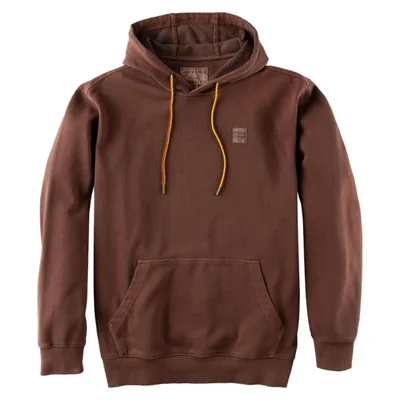 Sudadera con capucha Field & Stream talla grande color marrón de tela French Terry