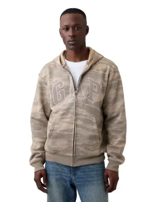 Sudadera con capucha GAP Heritage Logo de cremallera completa XL Camuflaje neutro