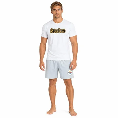 Conjunto Pijama NFL Pittsburgh Steelers Playera y Short Blanco Hombre