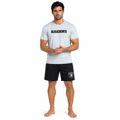 Conjunto Pijama NFL Las Vegas Raiders Playera y Short Gris Hombre