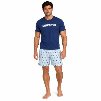 Conjunto Pijama NFL Dallas Cowboys Playera y Short Azul Marino Hombre