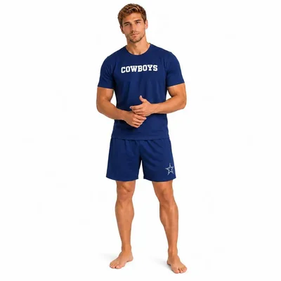 Conjunto Pijama NFL Dallas Cowboys Playera y Short Azul Marino Hombre