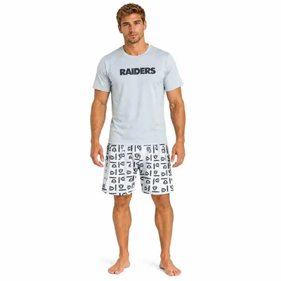 Conjunto Pijama NFL Las Vegas Raiders Playera y Short Gris Hombre