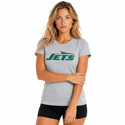 Playera Aficionado NFL New York Jets Manga Corta Gris Mujer